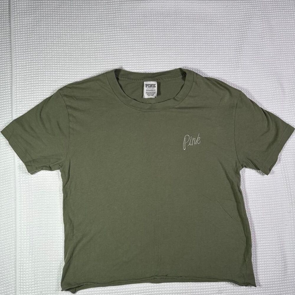 Victoria-s-secret Women's Green and Khaki Crop-top
